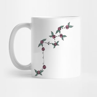 Lacerta (Lizard) Constellation Roses and Hearts Doodle Mug